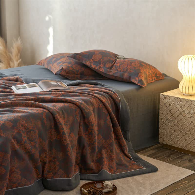 Ownkoti Cotton Gauze Jacquard Vintage Floral Bedding - image 1