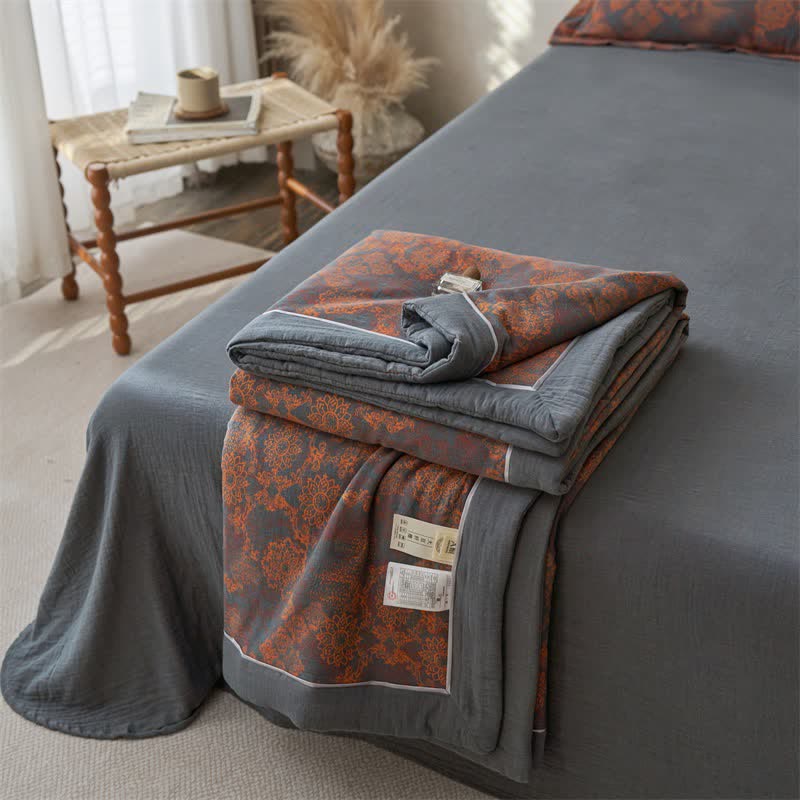 Ownkoti Cotton Gauze Jacquard Vintage Floral Bedding - image 12