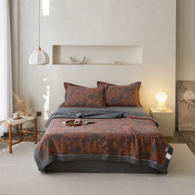 Ownkoti Cotton Gauze Jacquard Vintage Floral Bedding - Bedding Set - King - image 0
