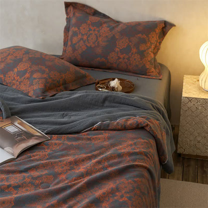 Ownkoti Cotton Gauze Jacquard Vintage Floral Bedding - image 5