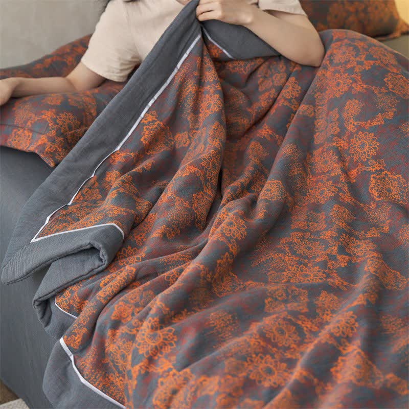 Ownkoti Cotton Gauze Jacquard Vintage Floral Bedding - image 15