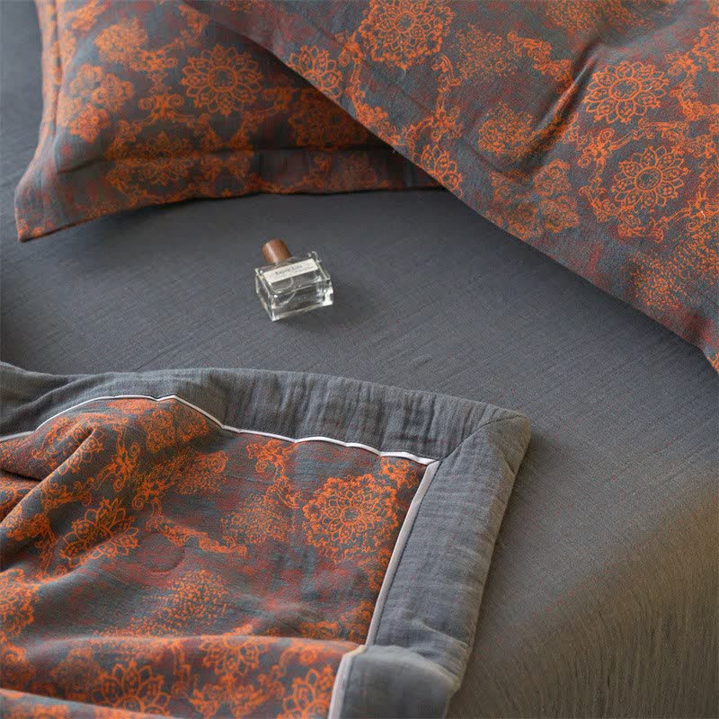 Ownkoti Cotton Gauze Jacquard Vintage Floral Bedding - image 17