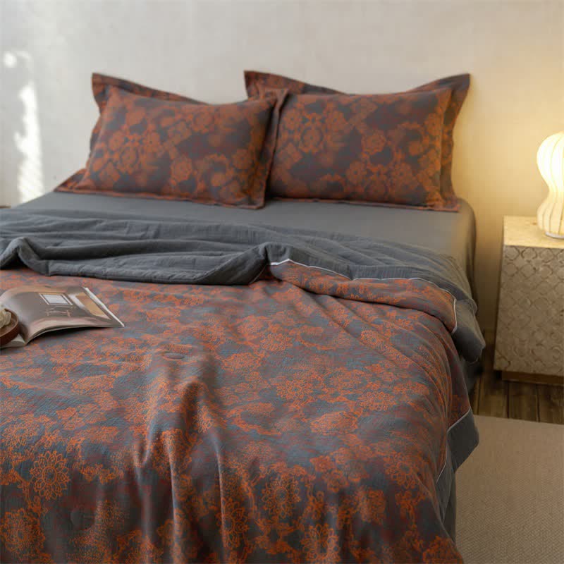 Ownkoti Cotton Gauze Jacquard Vintage Floral Bedding - image 4