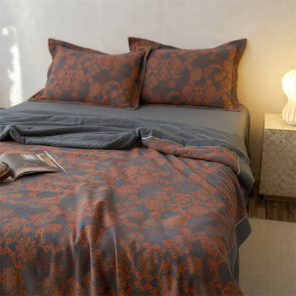 Ownkoti Cotton Gauze Jacquard Vintage Floral Bedding - image 4