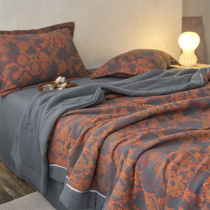 Ownkoti Cotton Gauze Jacquard Vintage Floral Bedding - image 8