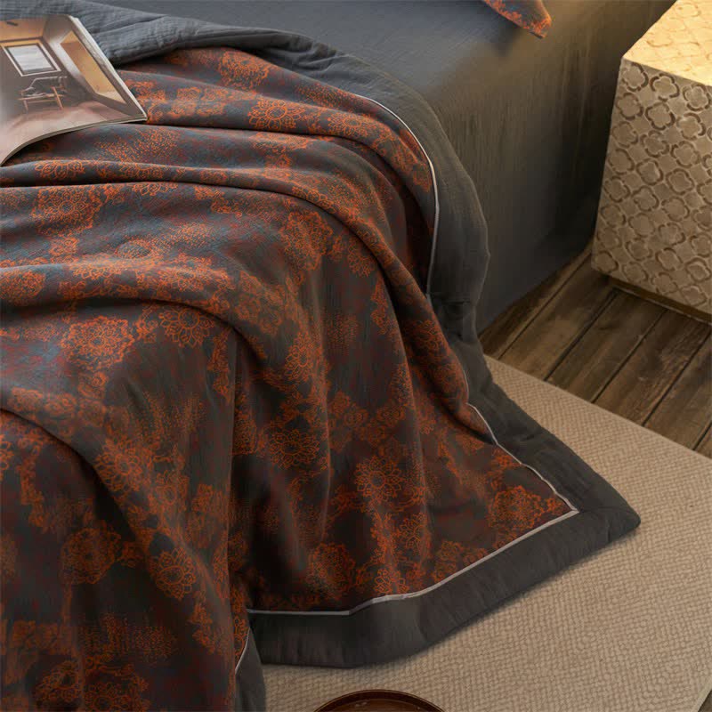 Ownkoti Cotton Gauze Jacquard Vintage Floral Bedding - image 16