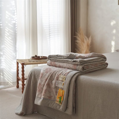 Ownkoti Cotton Gauze Jacquard Elegant Leaf Bedding - image 13