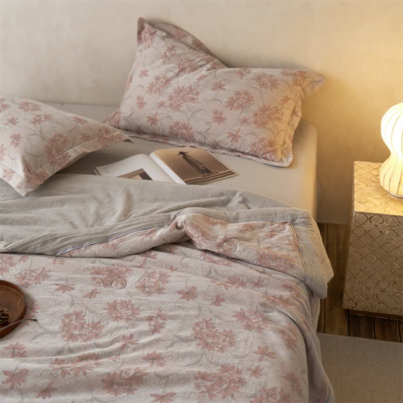 Ownkoti Cotton Gauze Jacquard Elegant Leaf Bedding - image 14