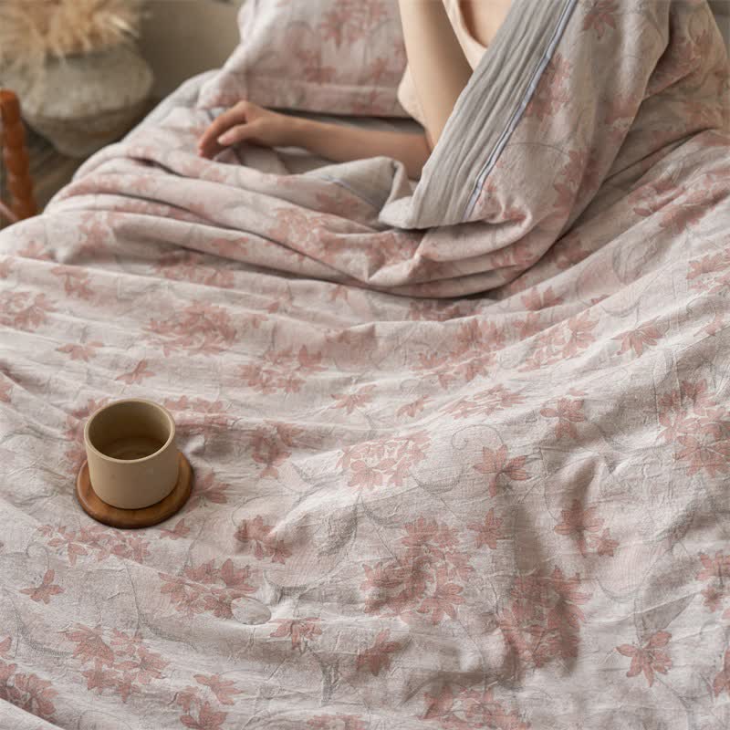 Ownkoti Cotton Gauze Jacquard Elegant Leaf Bedding - image 10