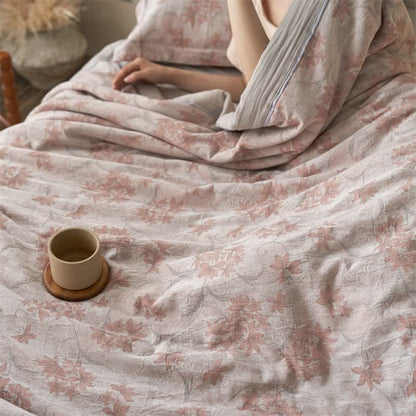 Ownkoti Cotton Gauze Jacquard Elegant Leaf Bedding - image 10