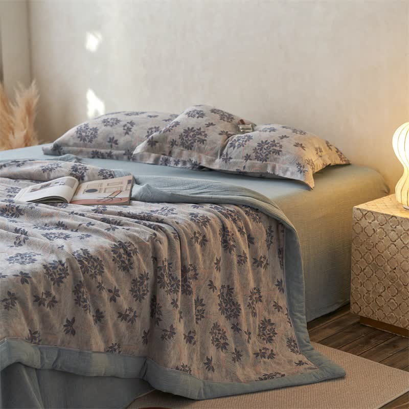 Ownkoti Cotton Gauze Jacquard Elegant Leaf Bedding - image 19