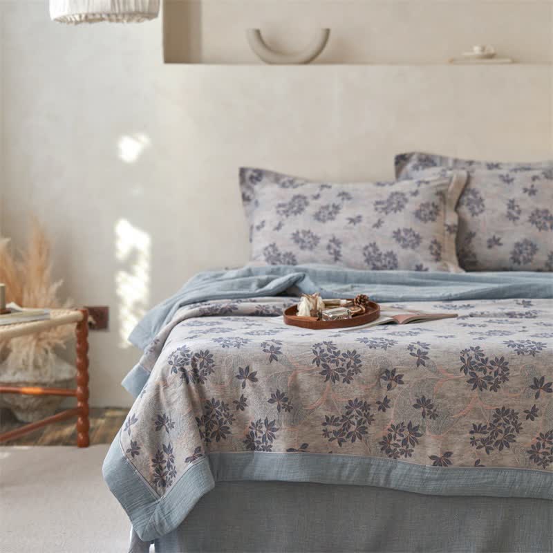 Ownkoti Cotton Gauze Jacquard Elegant Leaf Bedding - image 20