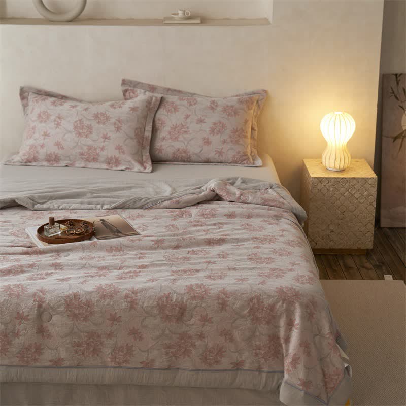 Ownkoti Cotton Gauze Jacquard Elegant Leaf Bedding - image 2