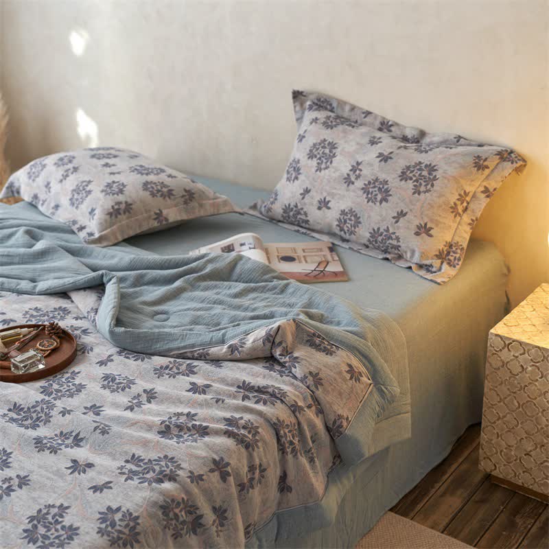 Ownkoti Cotton Gauze Jacquard Elegant Leaf Bedding - image 25