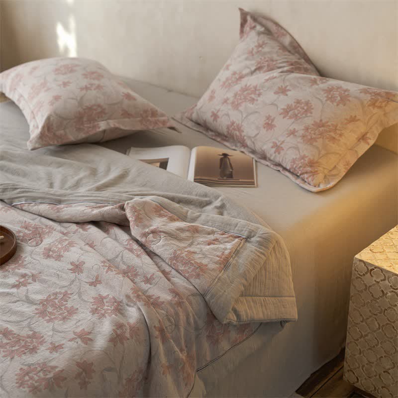 Ownkoti Cotton Gauze Jacquard Elegant Leaf Bedding - image 15