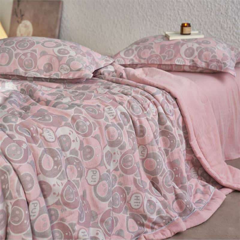 Ownkoti Cotton Gauze Jacquard Cute Pig Bedding - image 1