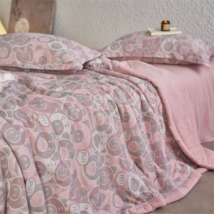 Ownkoti Cotton Gauze Jacquard Cute Pig Bedding - image 1