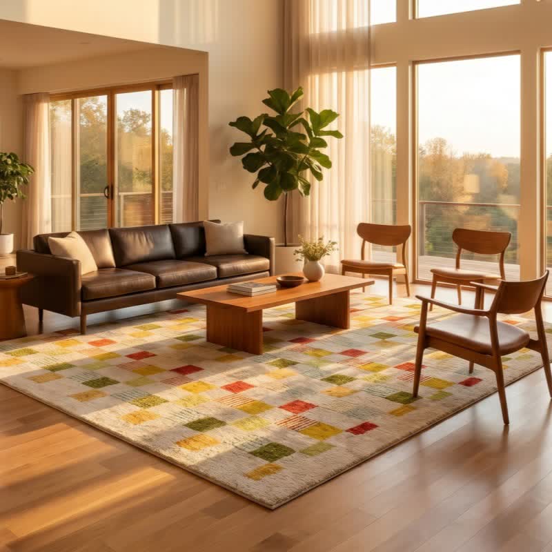 Ownkoti Dopamine Color Block Checkered Rug - image 2
