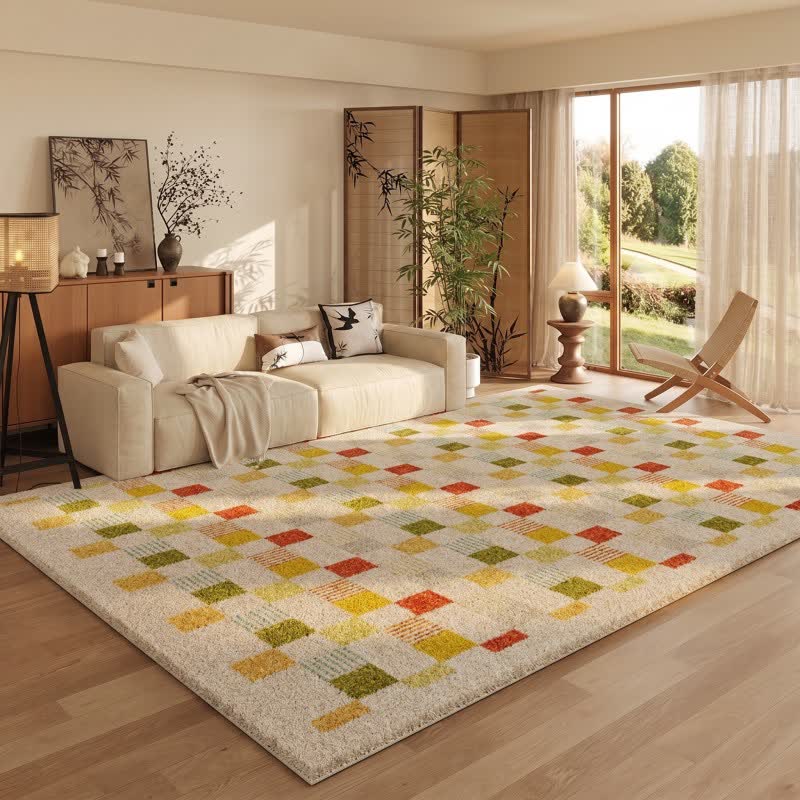 Ownkoti Dopamine Color Block Checkered Rug - image 3