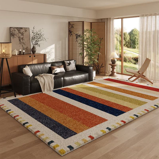 Ownkoti Multicolor Rainbow Striped Area Rug - 79"W × 118"L - image 0