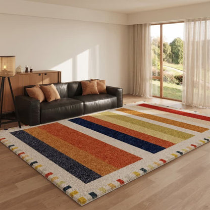 Ownkoti Multicolor Rainbow Striped Area Rug - image 2