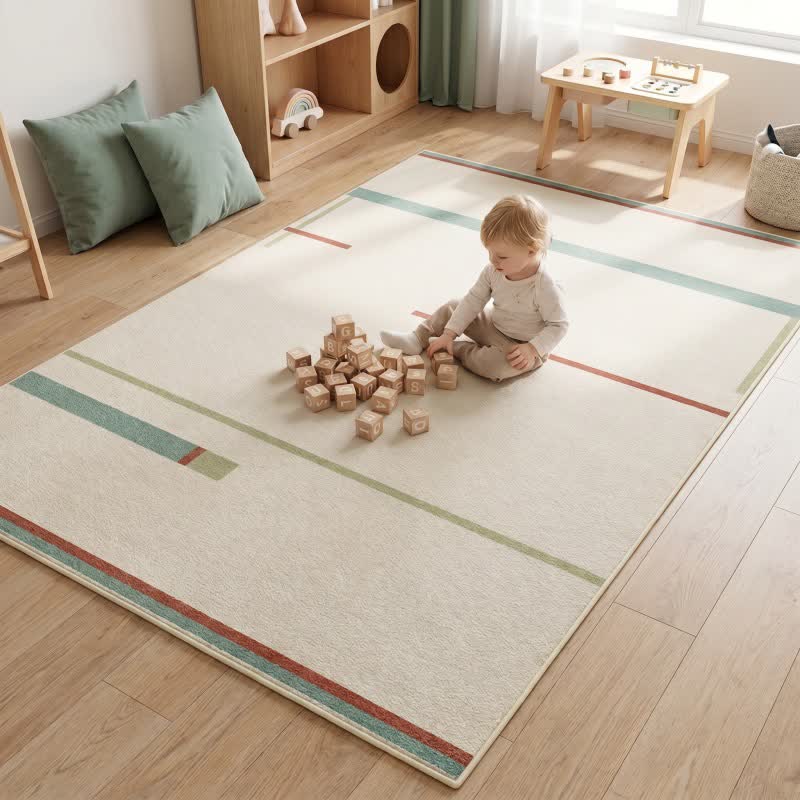 Ownkoti Minimalist Linear Kids Area Rug - image 1