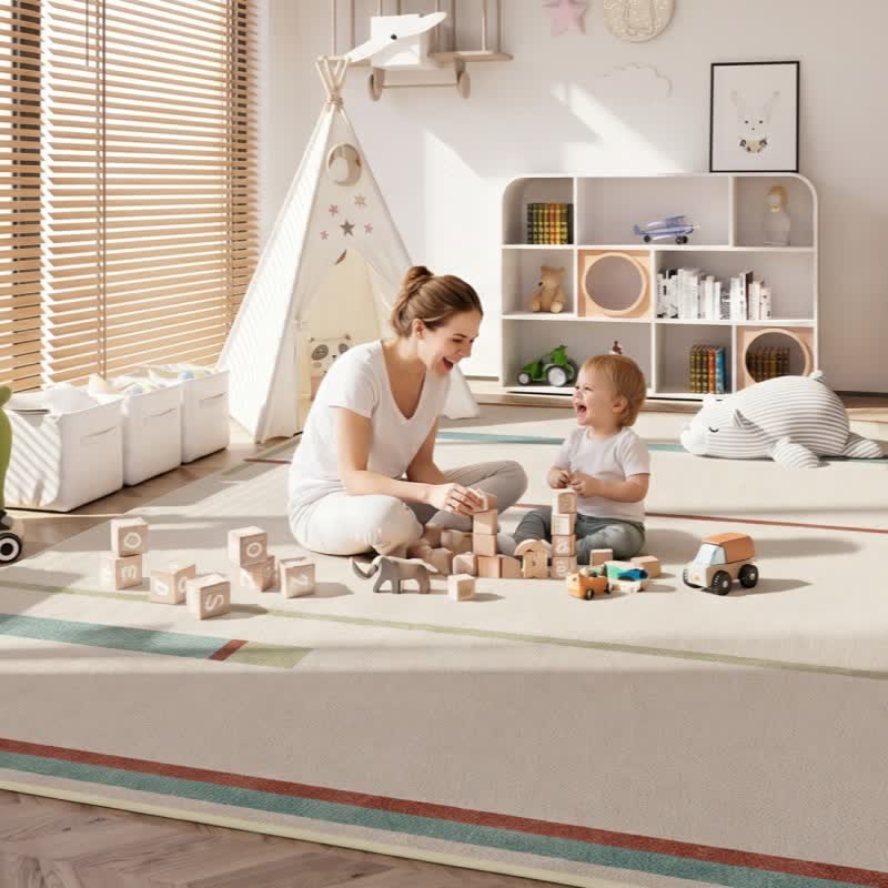 Ownkoti Minimalist Linear Kids Area Rug - image 2