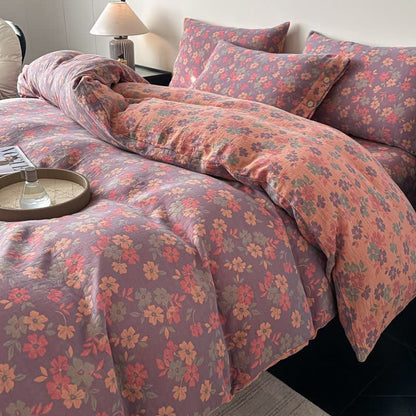 Ownkoti Pastoral Floral Pure Cotton Gauze Bedding(4PCS) - image 5