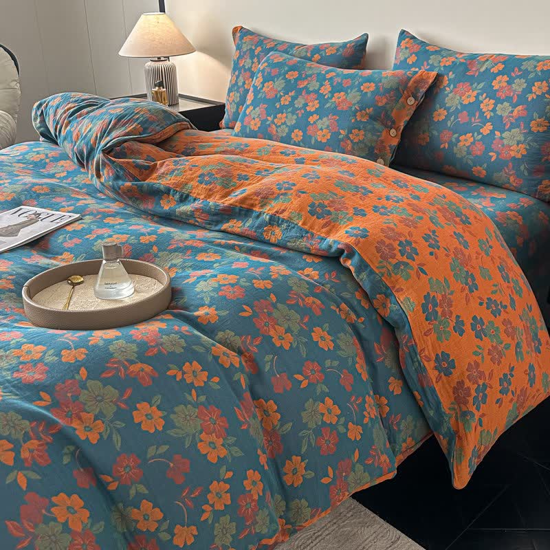 Ownkoti Pastoral Floral Pure Cotton Gauze Bedding(4PCS) - image 3