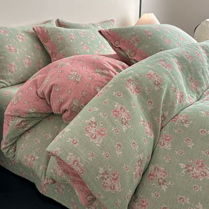 Ownkoti Vintage Floral Pure Cotton Gauze Bedding(4PCS) - image 5