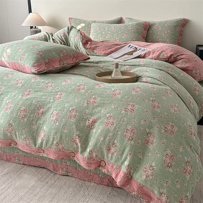 Ownkoti Vintage Floral Pure Cotton Gauze Bedding(4PCS) - image 2