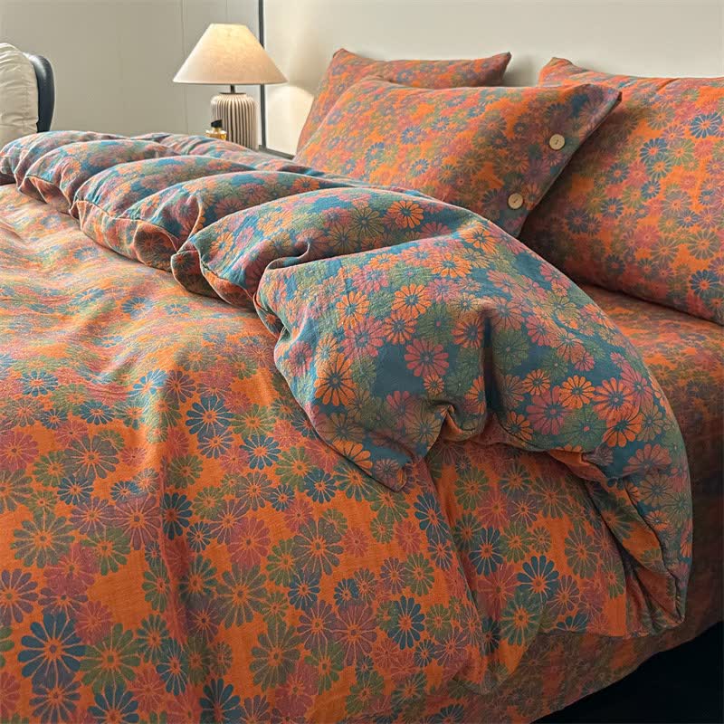Ownkoti Vintage Daisy Pure Cotton Gauze Bedding(4PCS) - King - image 0
