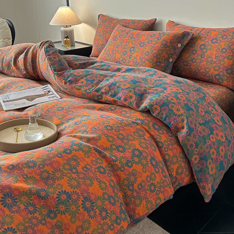 Ownkoti Vintage Daisy Pure Cotton Gauze Bedding(4PCS) - image 1