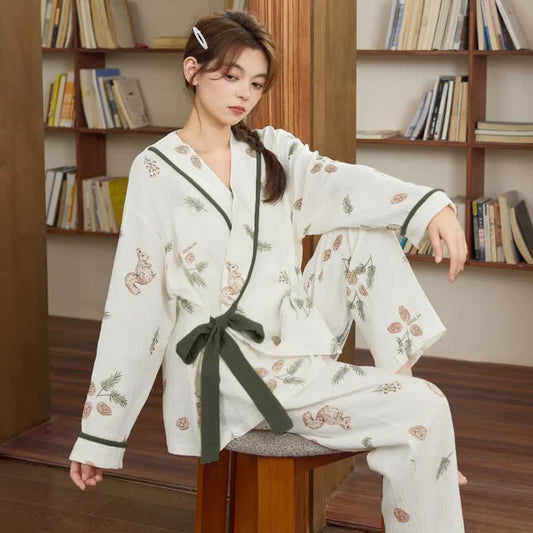 Ownkoti Woodland Squirrel & Acorn Loungewear Set - Beige - XXL - image 0