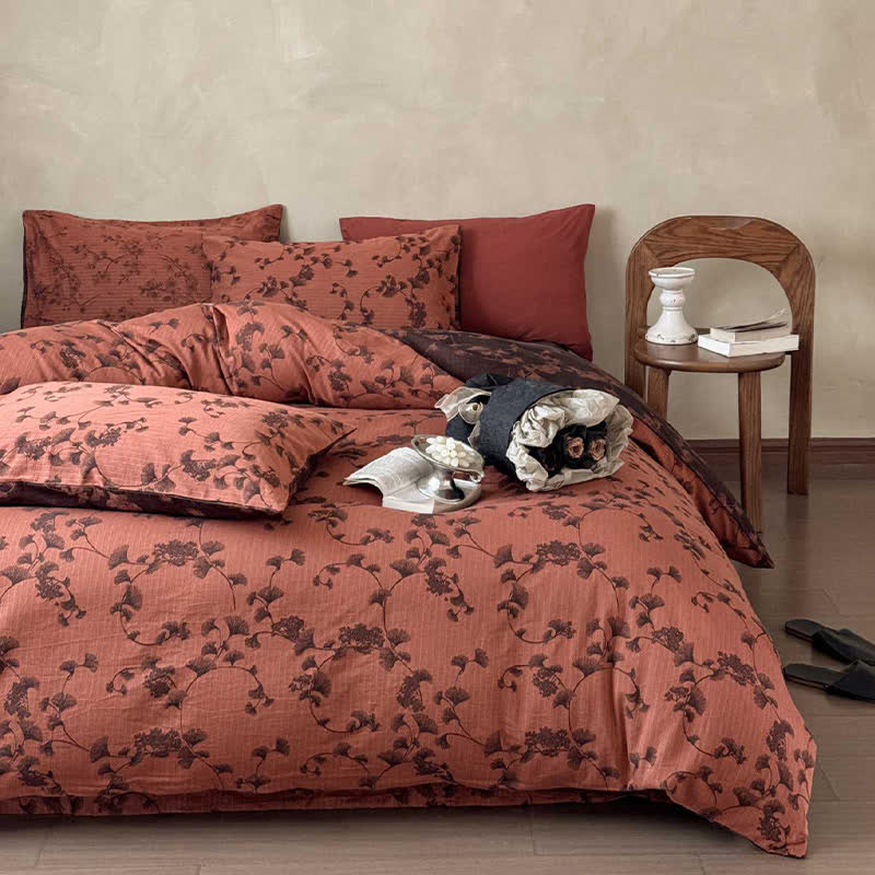 Ownkoti Vintage Ginkgo Leaf Pure Cotton Bedding(4PCS) - image 11