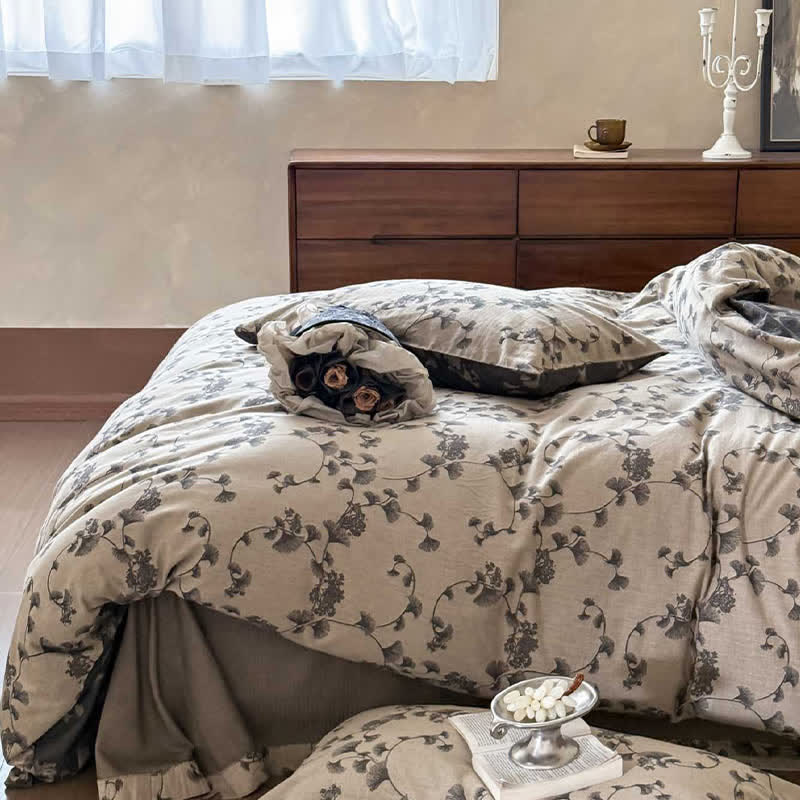 Ownkoti Vintage Ginkgo Leaf Pure Cotton Bedding(4PCS) - image 8