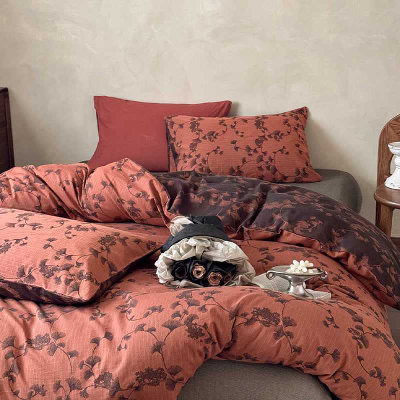 Ownkoti Vintage Ginkgo Leaf Pure Cotton Bedding(4PCS) - image 12