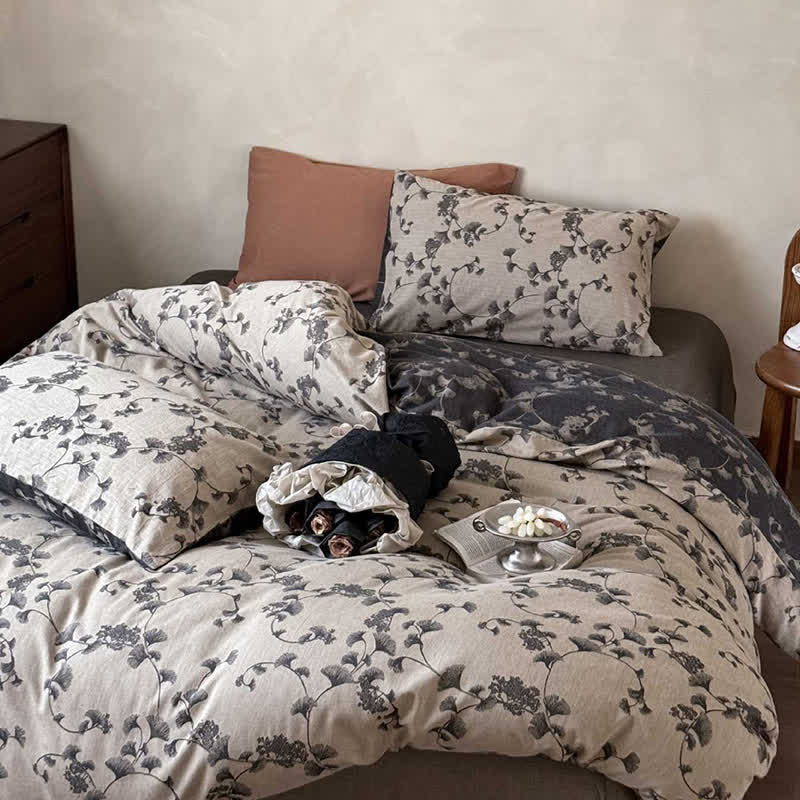Ownkoti Vintage Ginkgo Leaf Pure Cotton Bedding(4PCS) - image 6