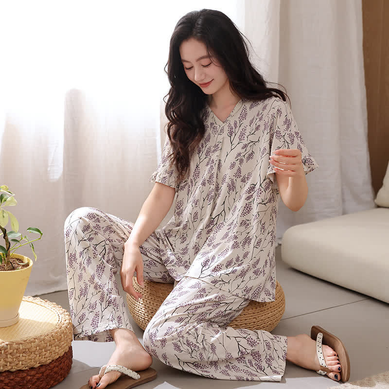 Ownkoti Botanical Floral Cotton Loungewear Set - image 1