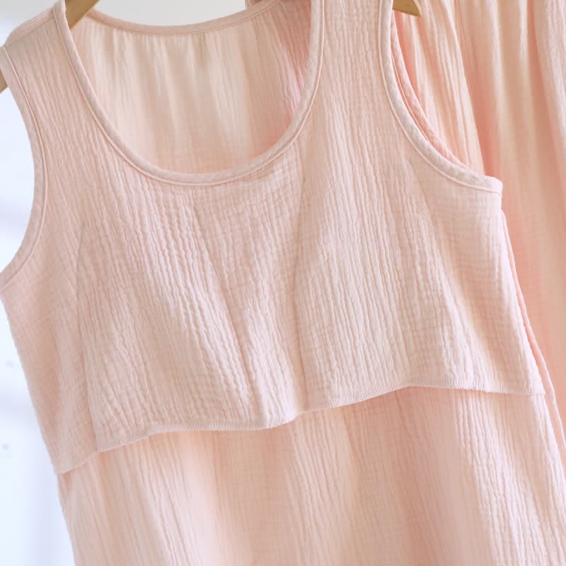 Ownkoti Solid Cotton Gauze Lace Loungewear Set - image 7