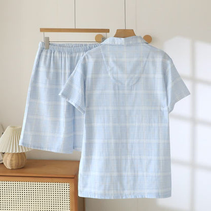 Ownkoti Short-Sleeve Cotton Plaid Sleepwear Set - image 3