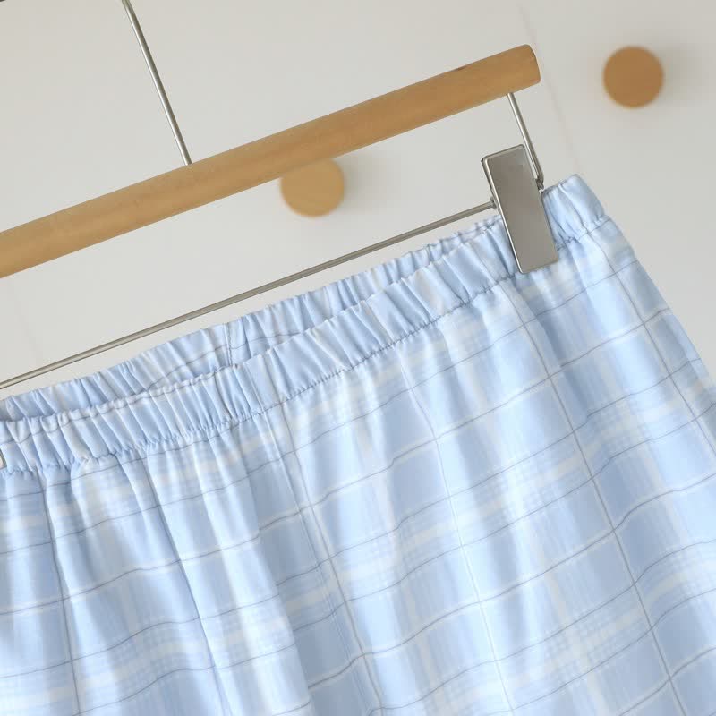 Ownkoti Short-Sleeve Cotton Plaid Sleepwear Set - image 10