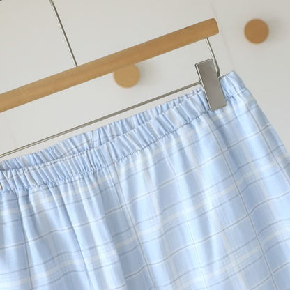 Ownkoti Short-Sleeve Cotton Plaid Sleepwear Set - image 10