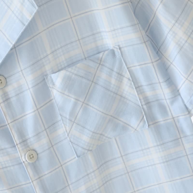Ownkoti Short-Sleeve Cotton Plaid Sleepwear Set - image 6
