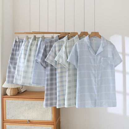 Ownkoti Short-Sleeve Cotton Plaid Sleepwear Set - image 0