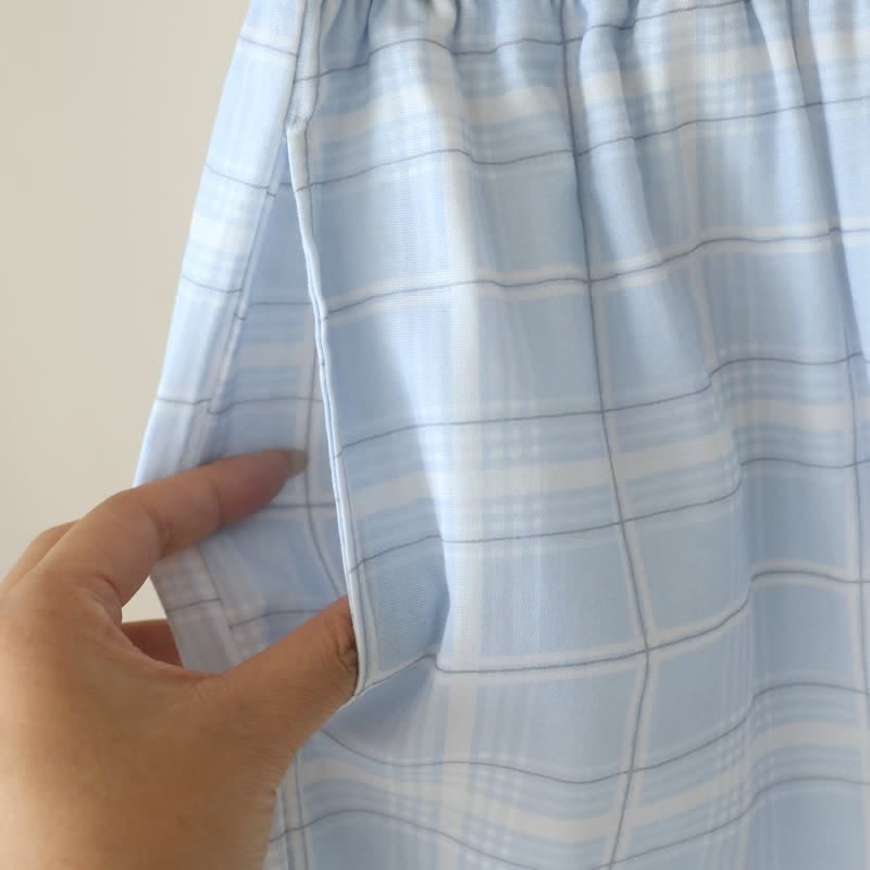 Ownkoti Short-Sleeve Cotton Plaid Sleepwear Set - image 11