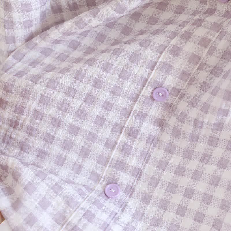 Ownkoti Ruffle Sleeve Gingham Cotton Pajama Set - image 10