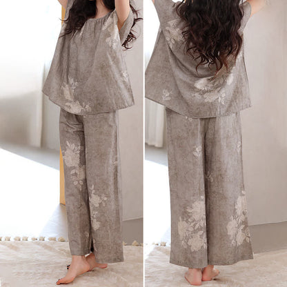 Ownkoti Retro Floral Cotton Pajama Set - image 3
