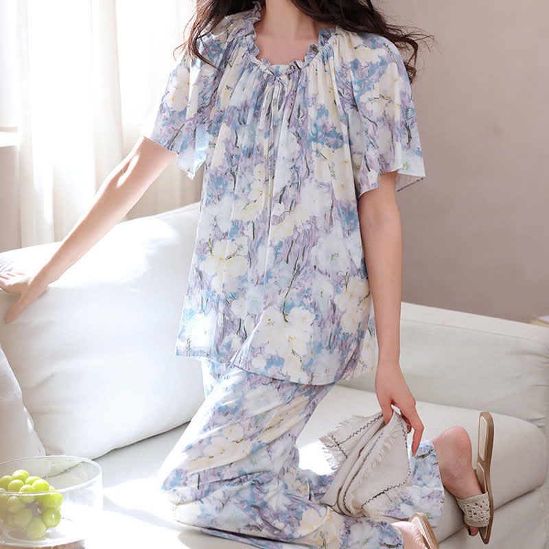 Ownkoti Watercolor Floral Cotton Pajama Set - image 1