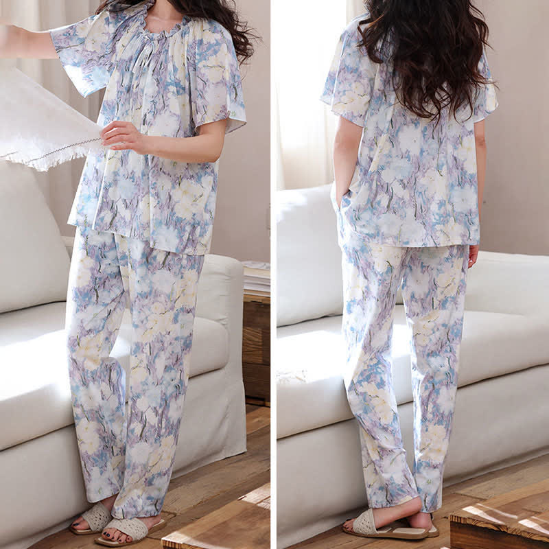 Ownkoti Watercolor Floral Cotton Pajama Set - image 6